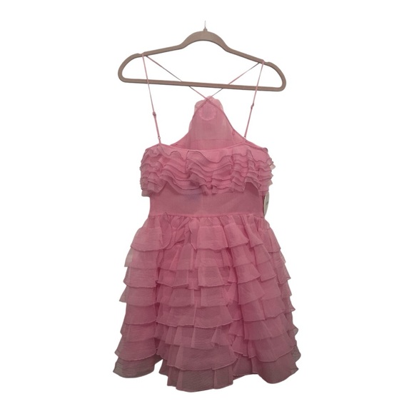 STAUD Pink Ruffled Mini Dress - Picture 8 of 13